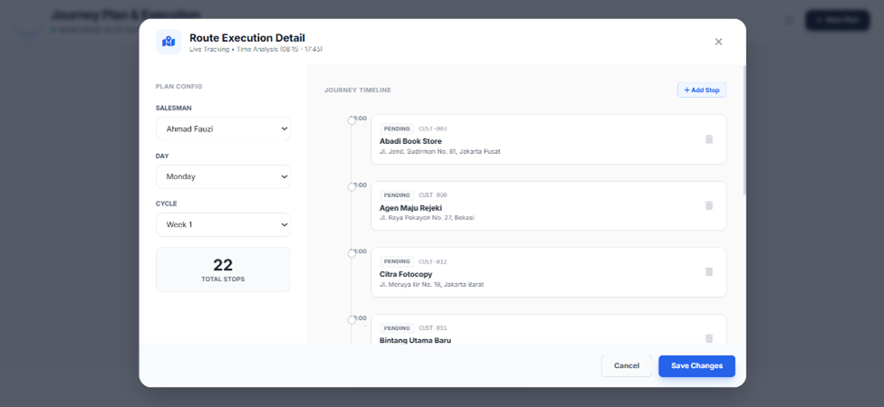 Journey Plan PJP Routes