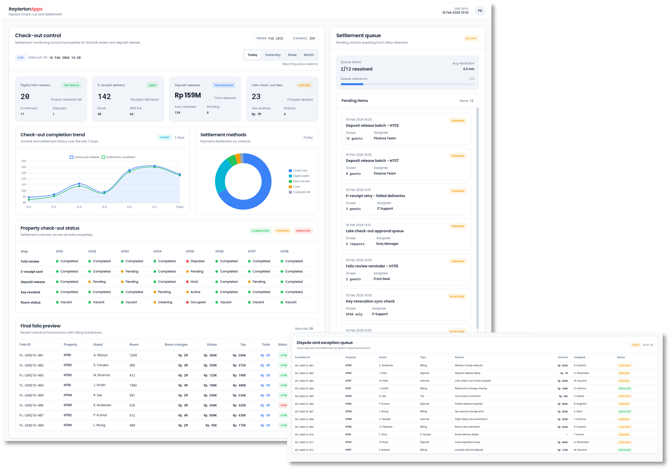 Express Check-out and Settlement