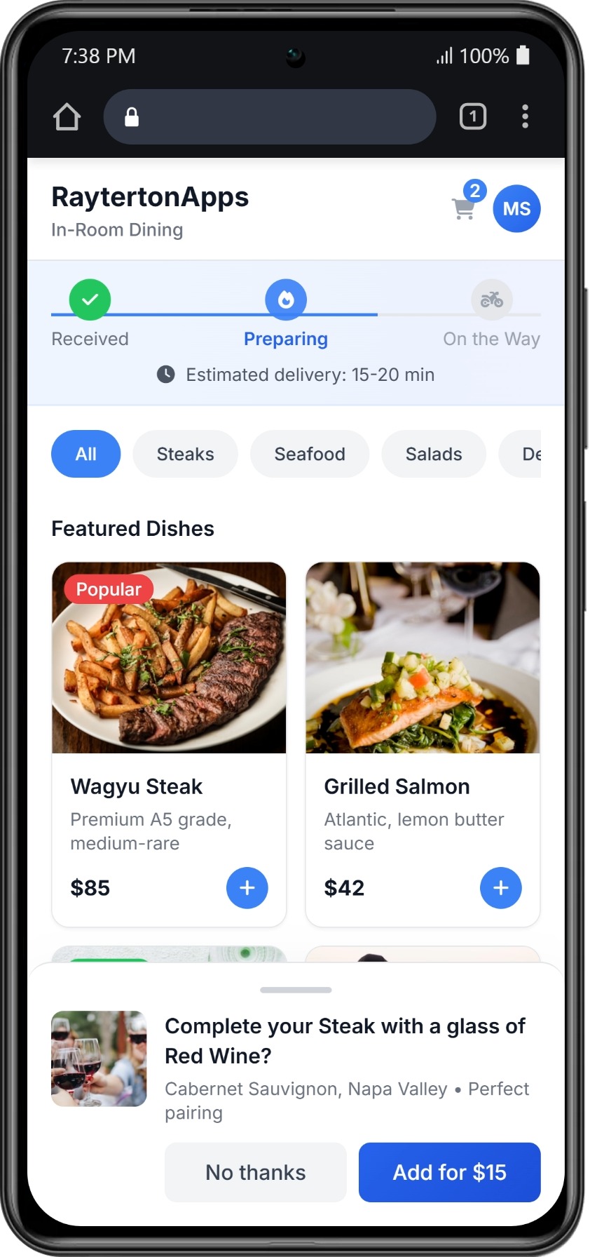Food and Beverage and In-App Commerce