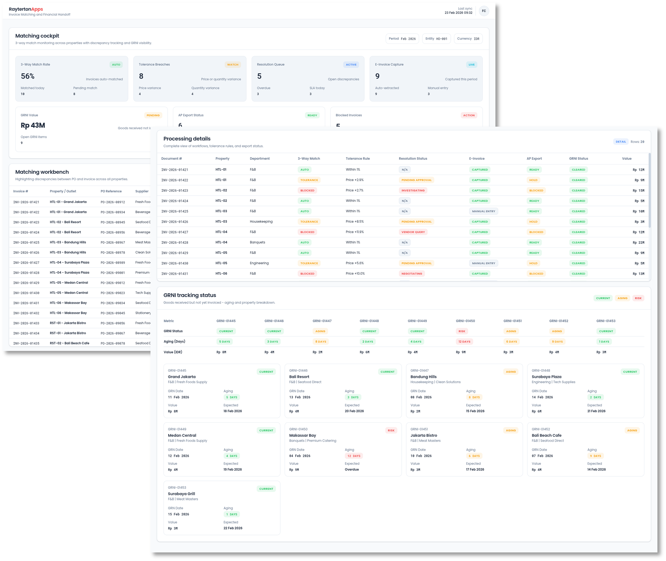 Invoice Matching and Financial Handoff